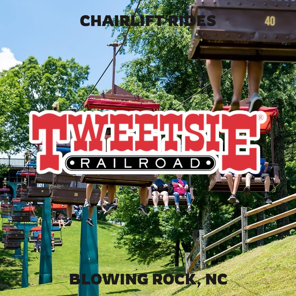 Chairlift ride at Tweetsie Railroad in Blowing Rock, NC