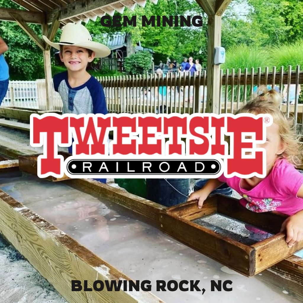 Gem mining at Tweetsie Railroad in Blowing Rock, NC